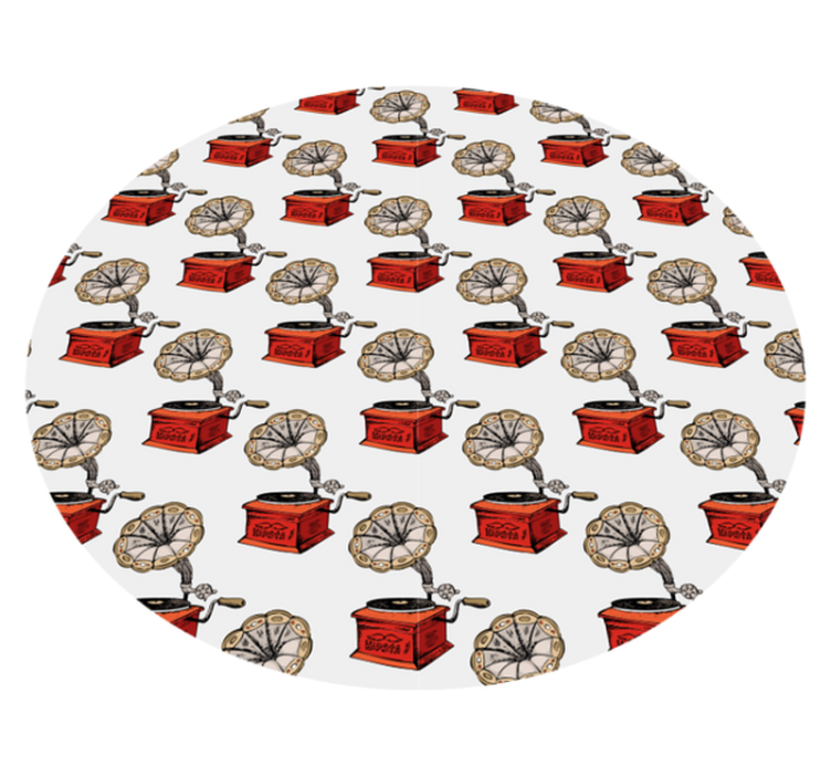 Vzorovaný vinylový koberec retro hudobné skrinky - Tenstickers