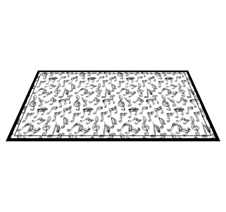 Ručne kreslený noty obdĺžnikový koberec - Tenstickers