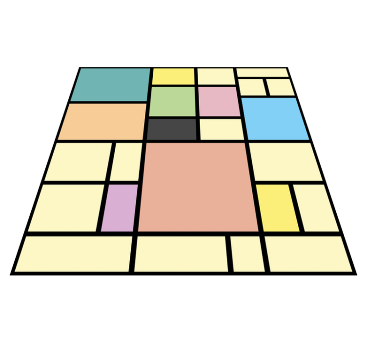 Vinylový koberec s geometrickými tvarmi Živá geometria - Tenstickers