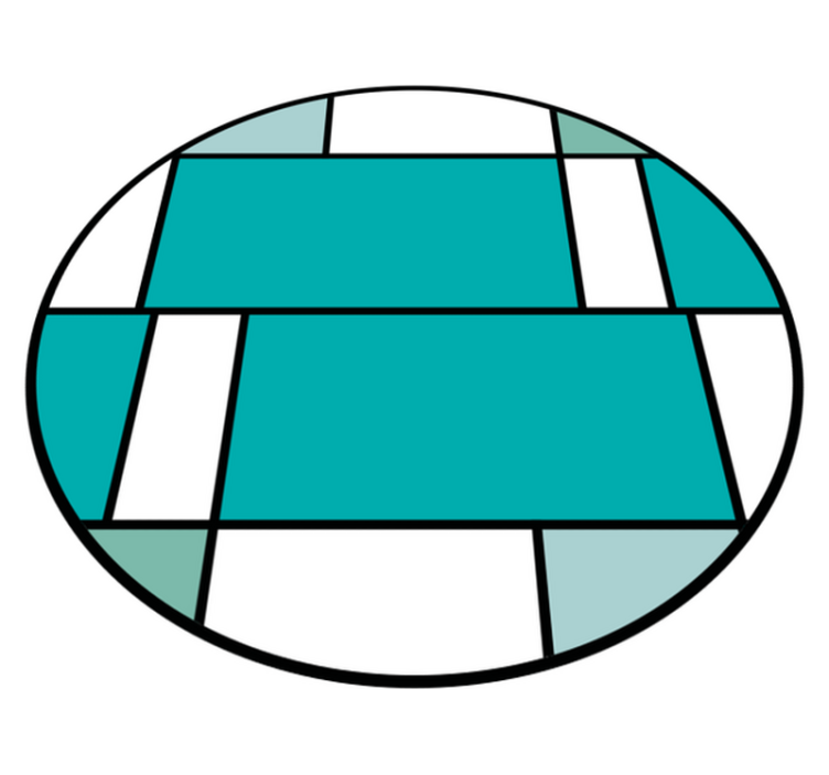 Moderný vinylový koberec s geometrickým tyrkysovým motívom - Tenstickers