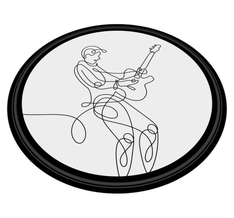 Gitara elegantný minimalistický dizajn moderný koberec - Tenstickers