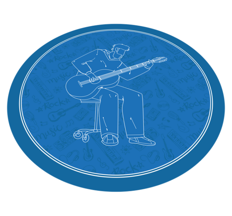 Sediaci gitarista minimalistický dizajn moderný koberec - Tenstickers