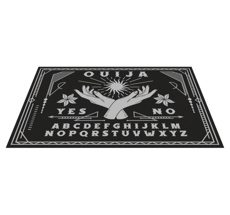 čiernobiely vintage koberec z dosky ouija - Tenstickers