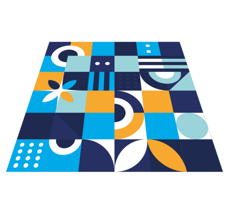 vinylový koberec kachličky geometrické farebné tvary - Tenstickers