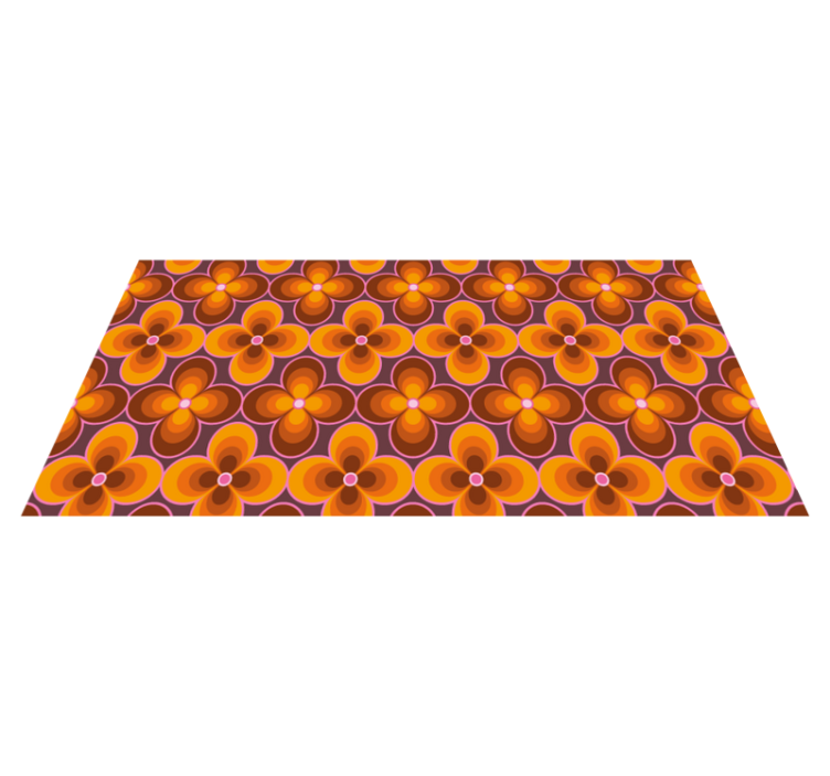 Vinylový koberec vintage retro kvetinový vzor - Tenstickers