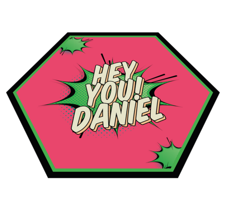 vinylový koberec s menom pozdrav v komiksovom štýle - Tenstickers