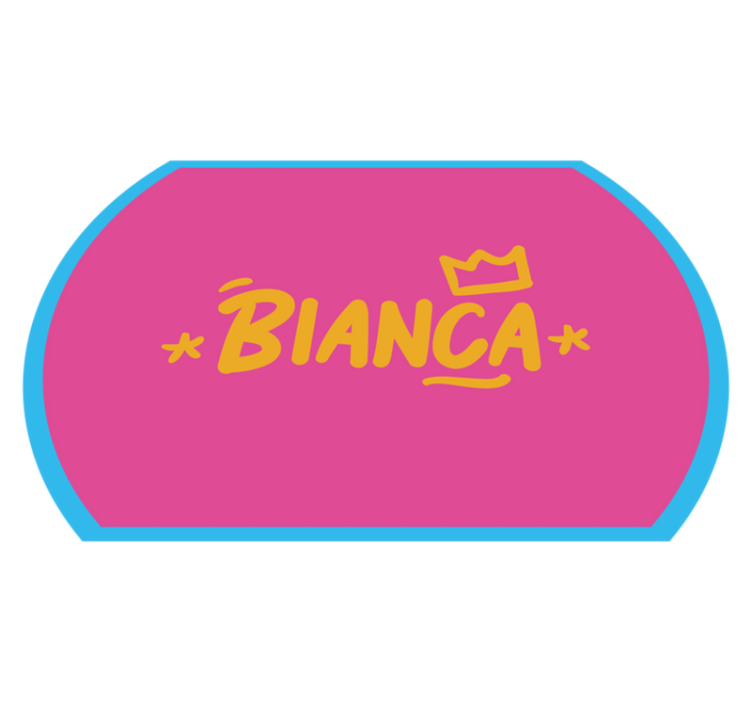 Vinylový koberec s menom modro orámovaný - Tenstickers