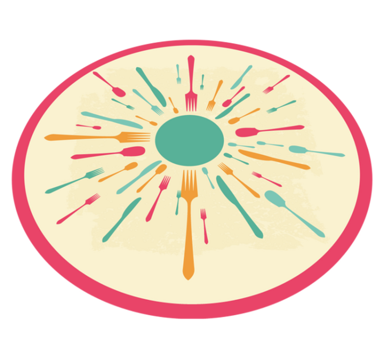 vinylový koberec do kuchyne farebný príbor prasknutie - Tenstickers