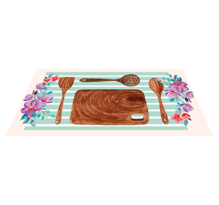 vinylový koberec do kuchyne kvetinové kuchynské doplnky - Tenstickers