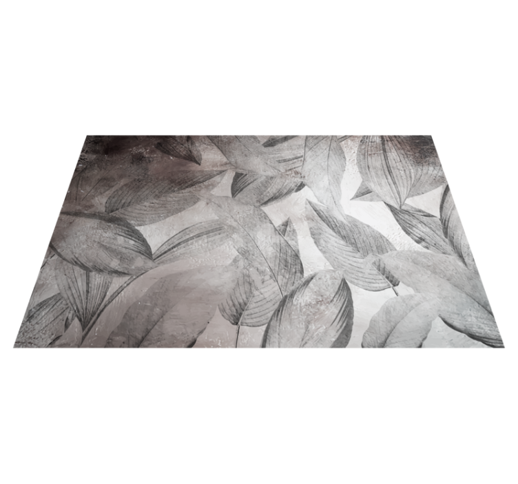 vinylový koberec s kvetmi listnatý monochromatický vzor - Tenstickers