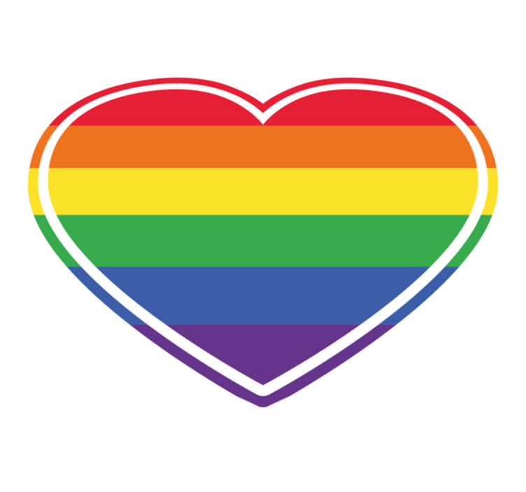 vzorovaný vinylový koberec dúhový vzor srdca - Tenstickers