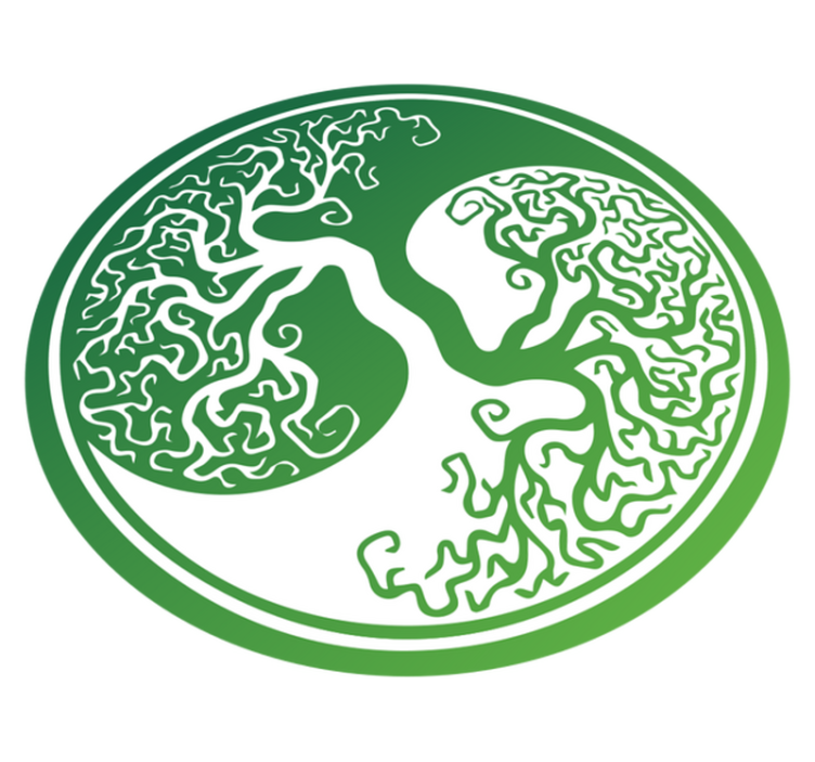 Originálny kruhový koberec jin -jang stromu života - Tenstickers