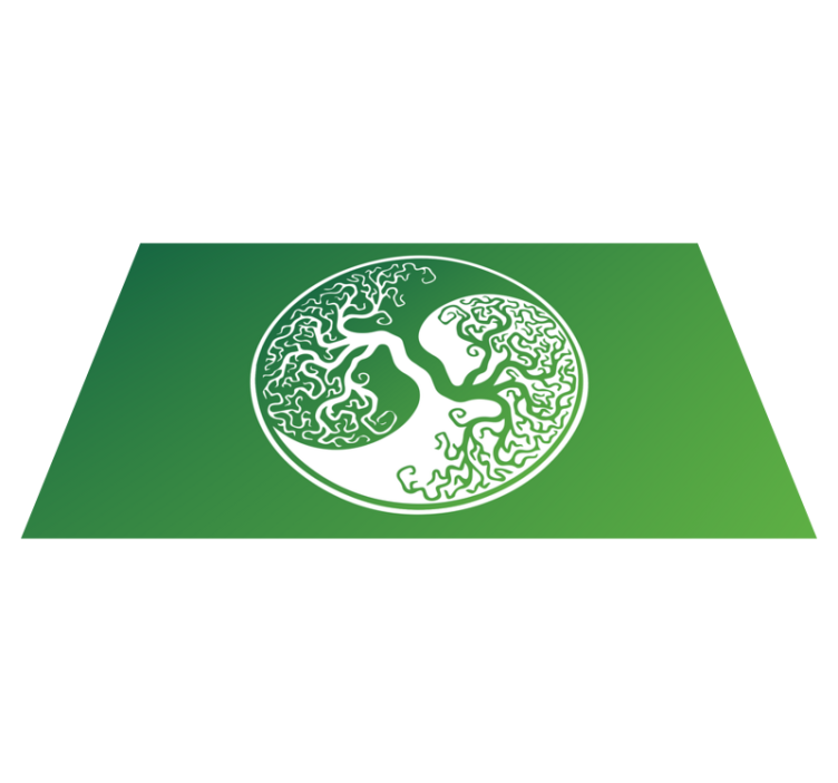 Originálny jin -jangový strom života obdĺžnikový koberec - Tenstickers