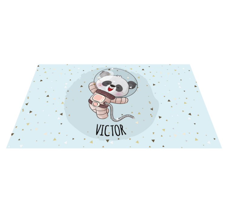 vinylový koberec s menom roztomilá panda astronaut - Tenstickers