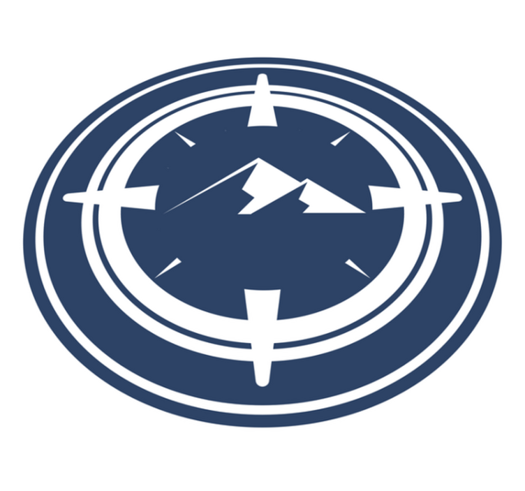 okrúhly vinylový koberec kompas horský dizajn - Tenstickers