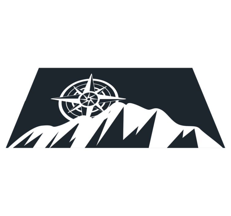 moderný vinylový koberec umelecké dielo hory kompas - Tenstickers