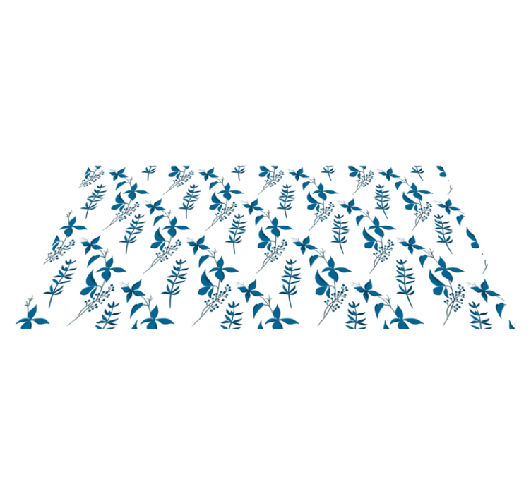 Modrý kvetinový koberec so vzorom kvetov - Tenstickers