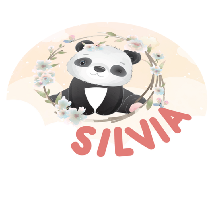 Vinylový koberec s menom roztomilá panda na obraze - Tenstickers