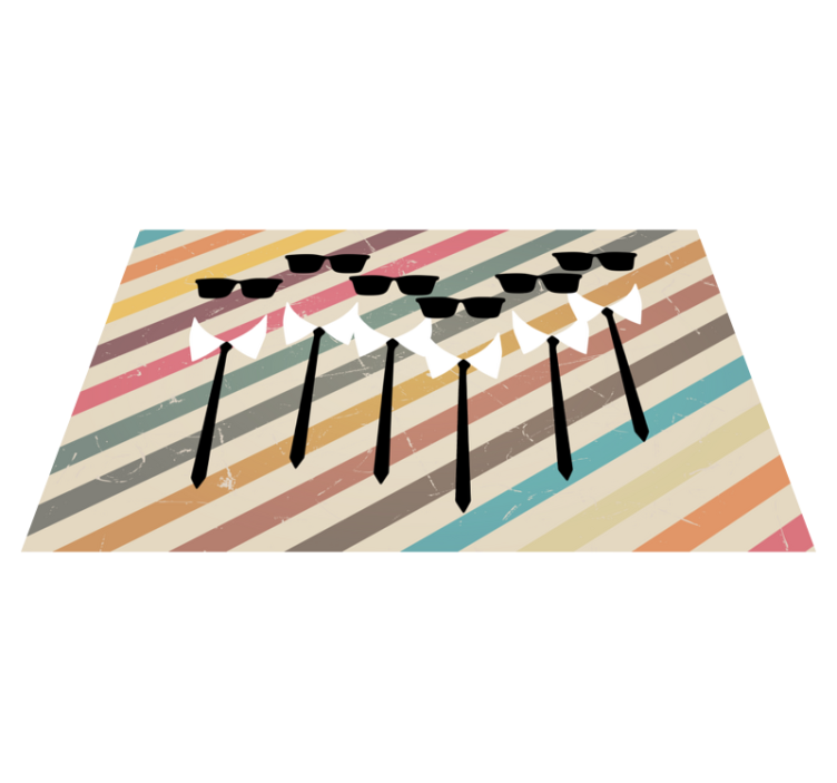 pruhovaný vinylový koberec elegantné skupinové oblečenie - Tenstickers