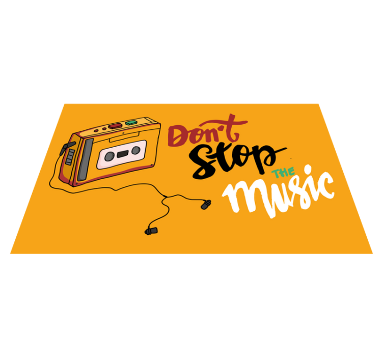 Retro koberec kazety s walkmanom, ilustračný koberec - Tenstickers