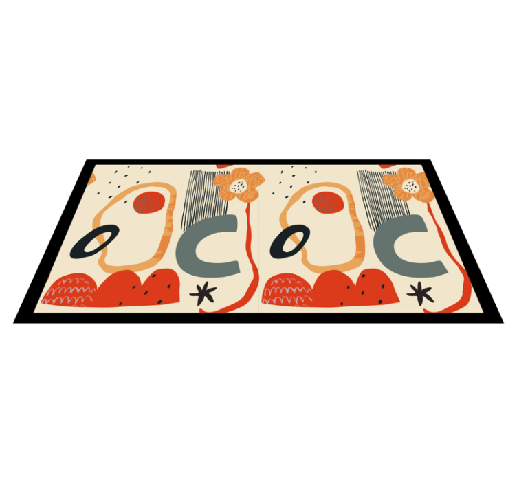 moderný vinylový koberec výrazné kvetinové prvky - Tenstickers