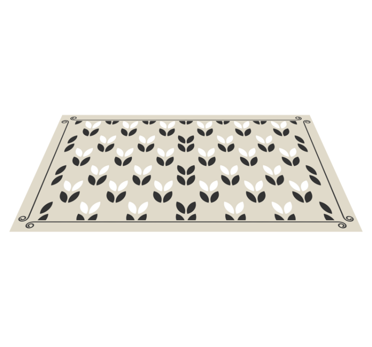 Tmavý elegantný rastlinný koberec s tvarmi rastlín - Tenstickers