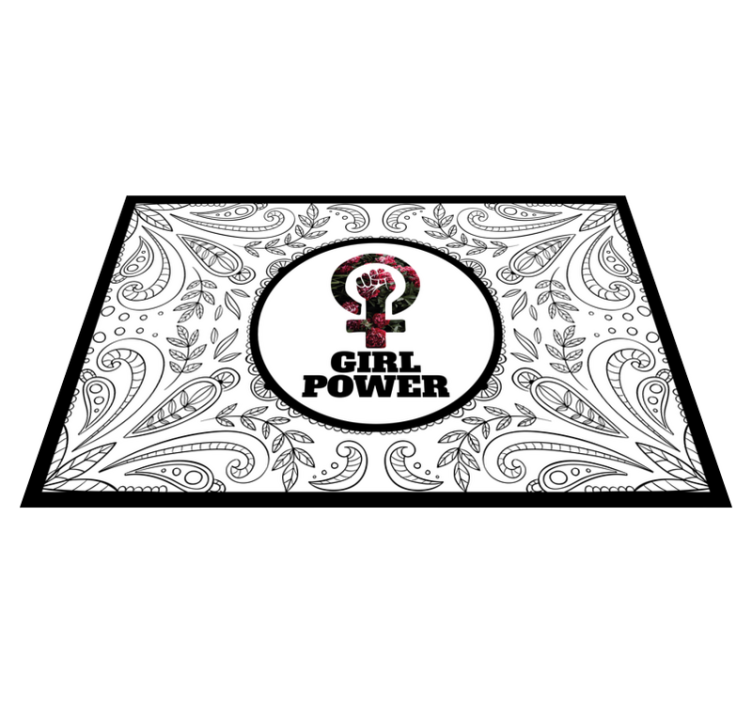 ženy podpísať s nápisom girl power vintage rug - Tenstickers