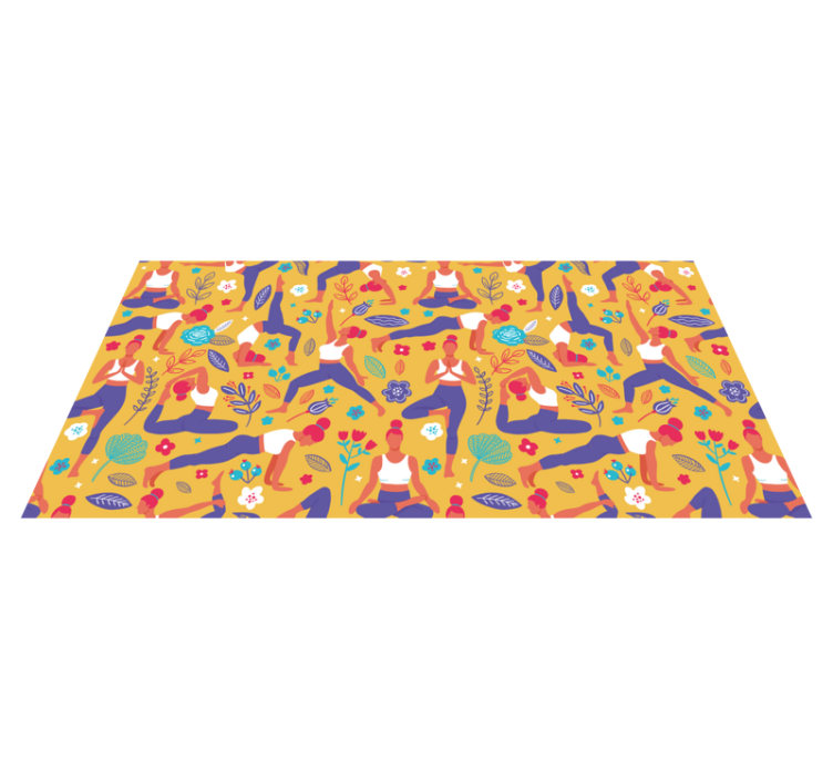 vinylový koberec pre mládež živé motívy jogy - Tenstickers