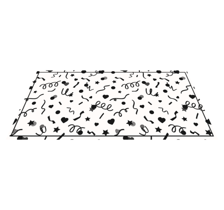 Vintage koberec s čiernym geometrickým vzorom - Tenstickers