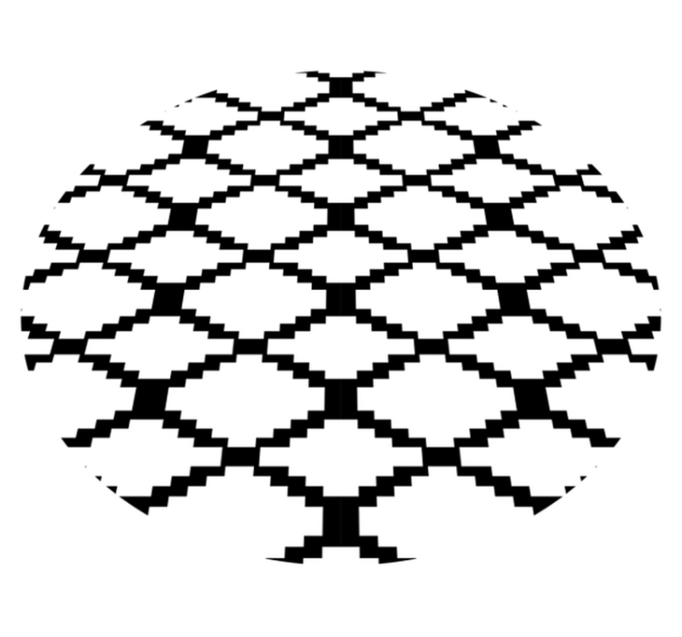 vinylový koberec s geometrickýmy tvarmi moderná čiernobiela - Tenstickers