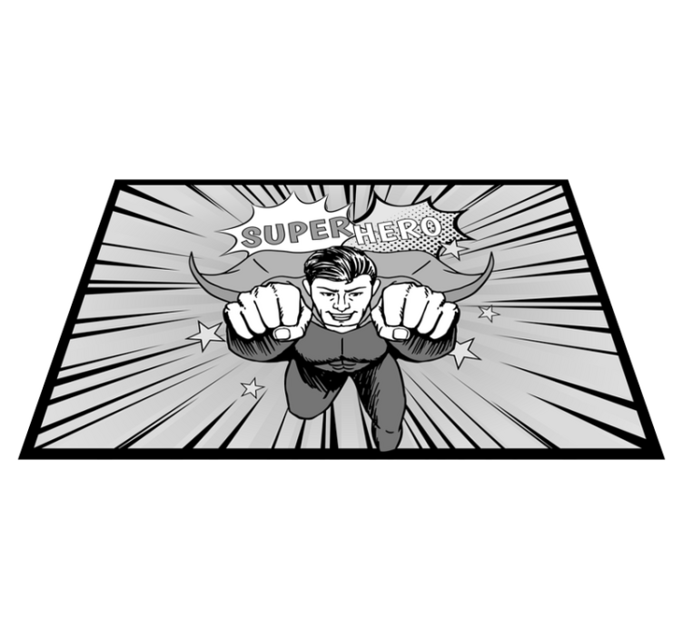 detský vinylový koberec dynamická superhrdinská grafika - Tenstickers