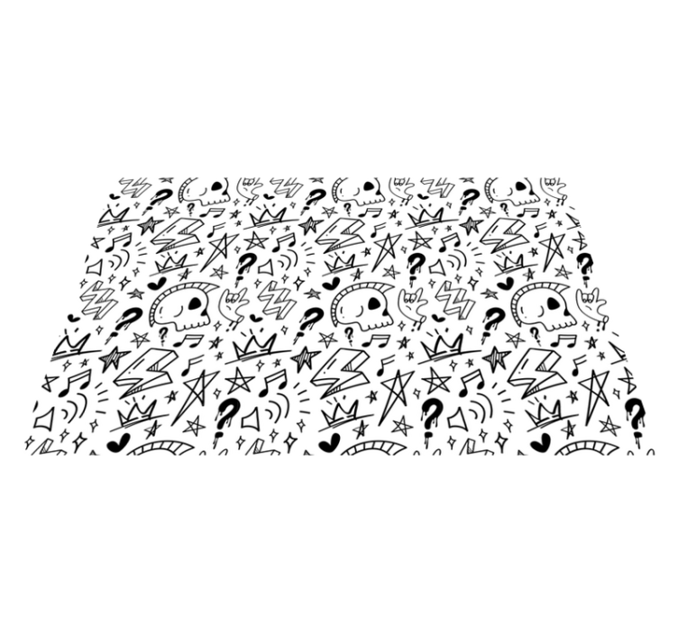 Vinylový koberec do spálne so vzorom chladných značiek - Tenstickers