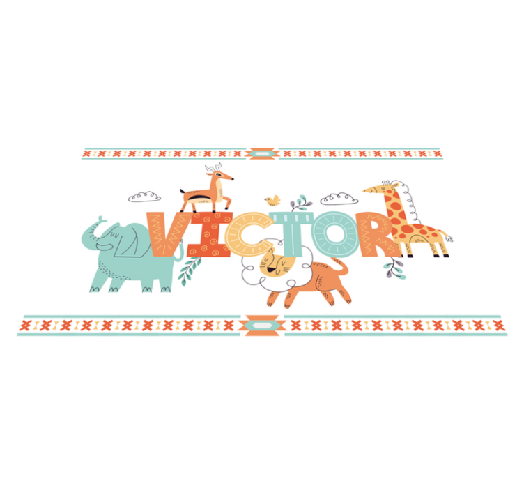 vinylový koberec s menom prispôsobená téma safari - Tenstickers