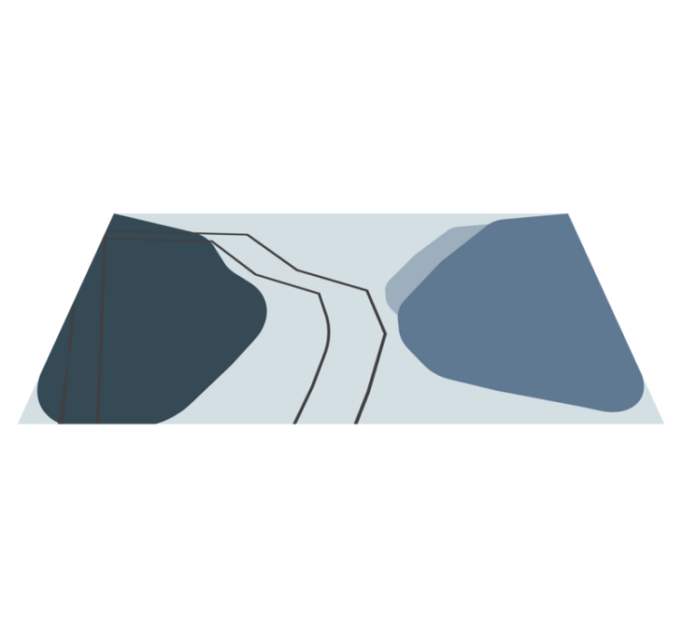 Biely a modrý abstraktný dizajnový minimálny koberec - Tenstickers