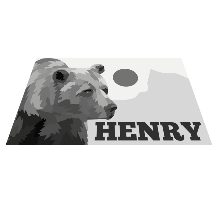 vinylový koberec s menom prispôsobiteľný medveď - Tenstickers