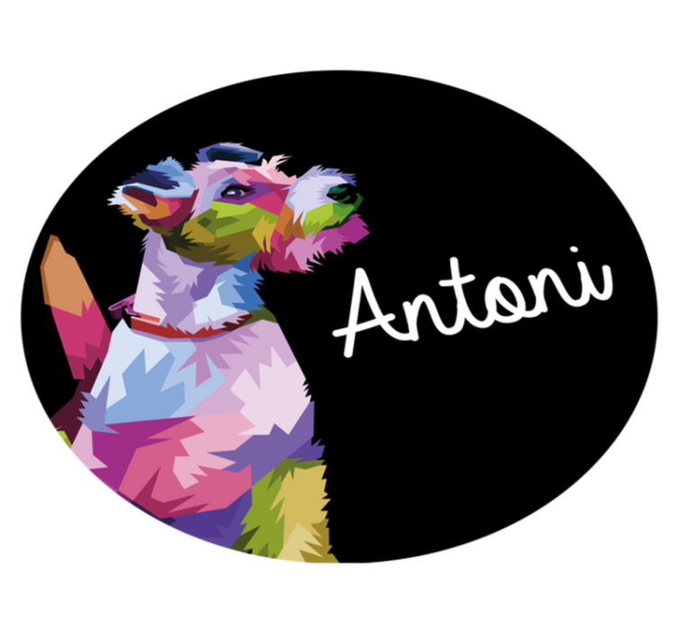 vinylový koberec s menom farebný psí portrét - Tenstickers