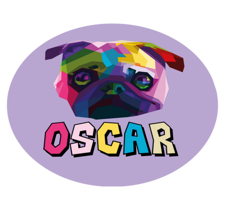 vinylový koberec s menom geometrické psie ilustrácie - Tenstickers