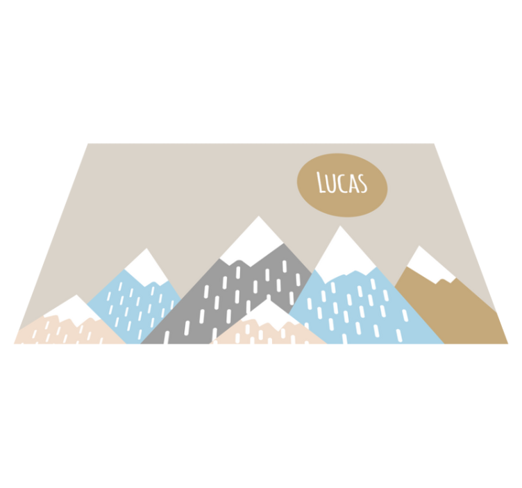 Ilustračný detský koberec "boho" hory - Tenstickers