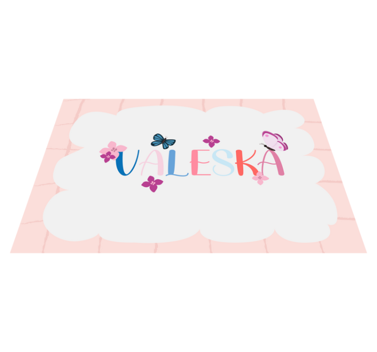 Kvetinový vinylový koberec s menom - Tenstickers
