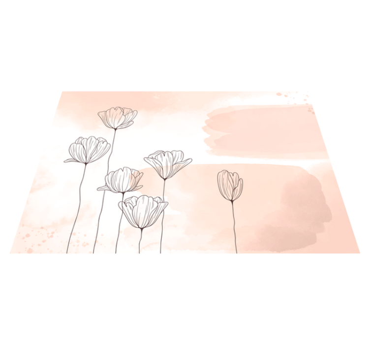 Vinylový koberec kreslené kvety na ružovej - Tenstickers