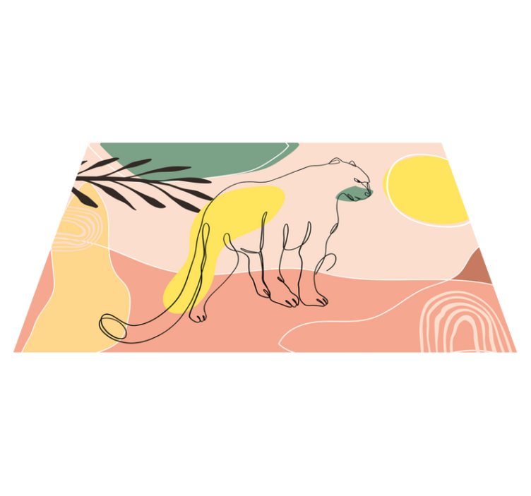 Ručne kreslená podložka so zvieratami pantera - Tenstickers