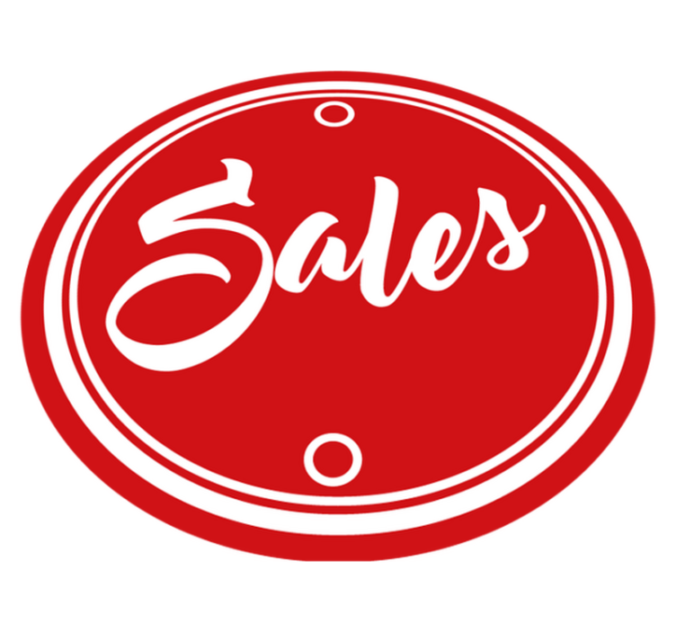 okrúhly vinylový koberec červený kruh text predaja - Tenstickers