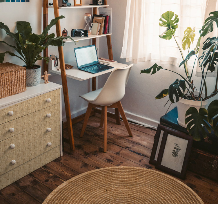 Tkaný okrúhly bavlnený textilný severský vinylový koberec - Tenstickers