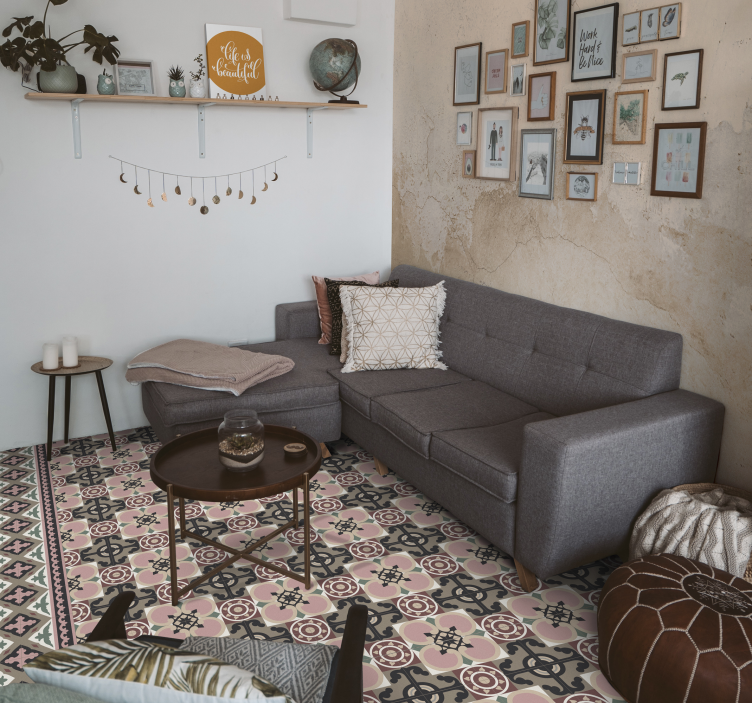 vinylový koberec do kuchyne retro botanický motív - Tenstickers