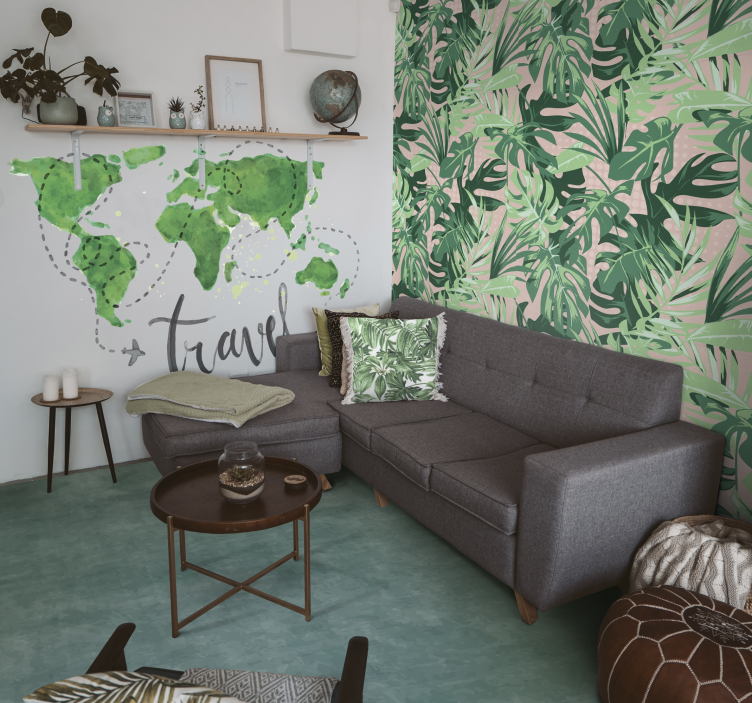 Bordovo vinylový koberec v severskom štýle - Tenstickers