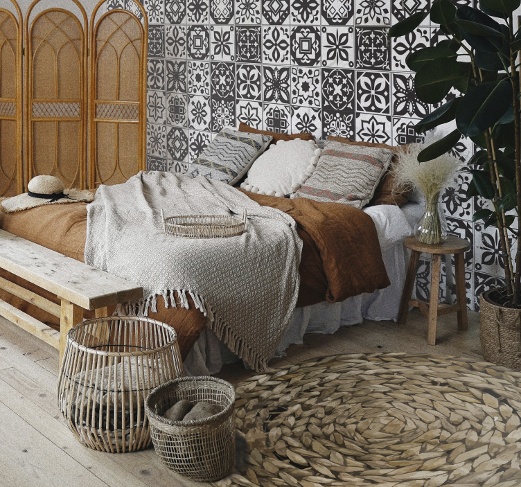 Napodobeniny lana vintage vinylové koberce - Tenstickers