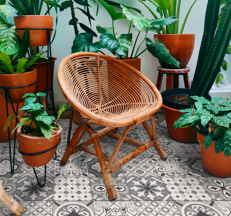 Hidraulický efekt dlaždice šedá farba dlaždice koberec - Tenstickers