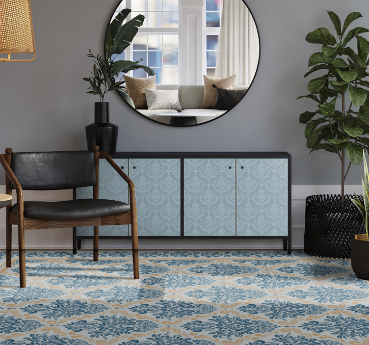 vinylový koberec do predsiene elegantný kvetinový barok - Tenstickers