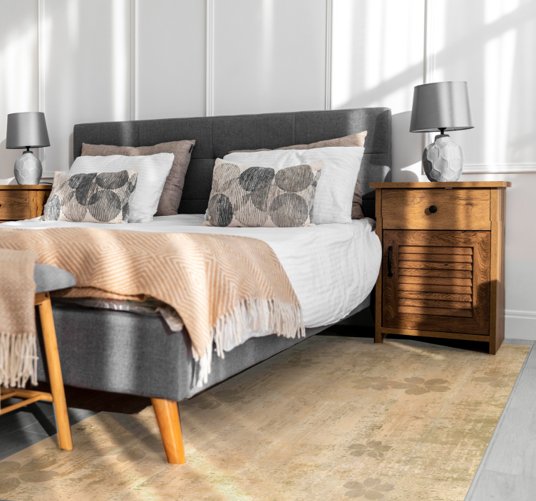 vinylový koberec do obývačky jemná kvetinová elegancia - Tenstickers