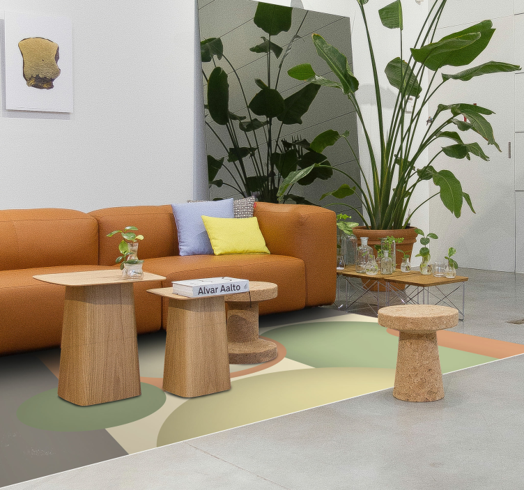 moderný vinylový koberec súčasné kruhové vzory - Tenstickers